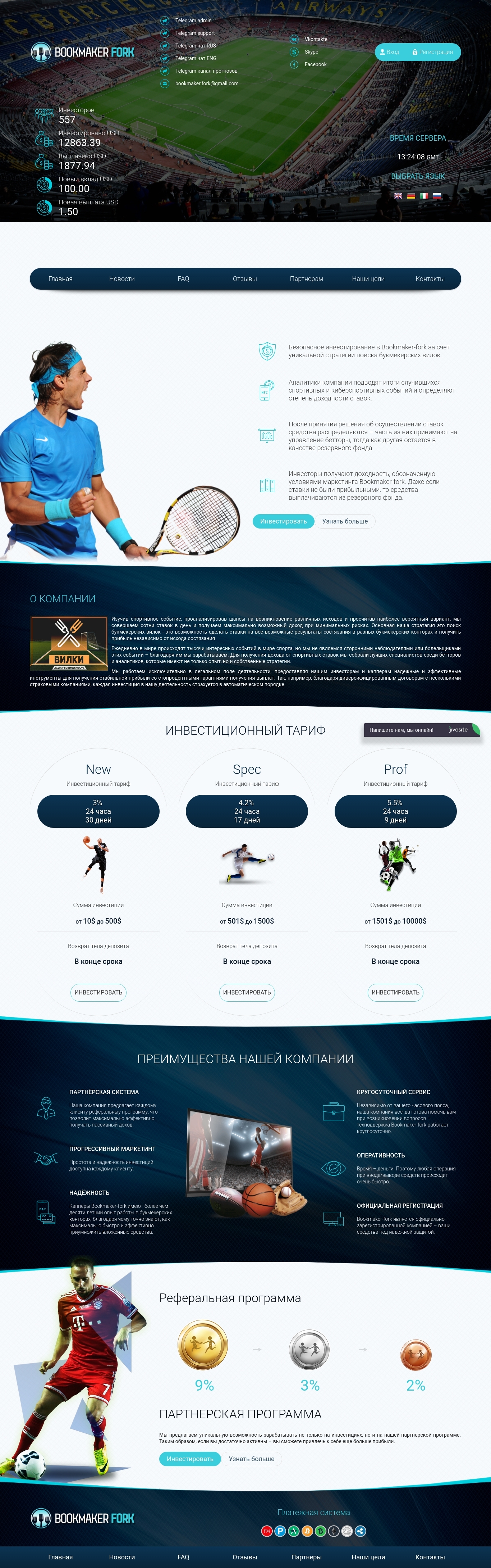 Инвестиционный проект Bookmaker-fork