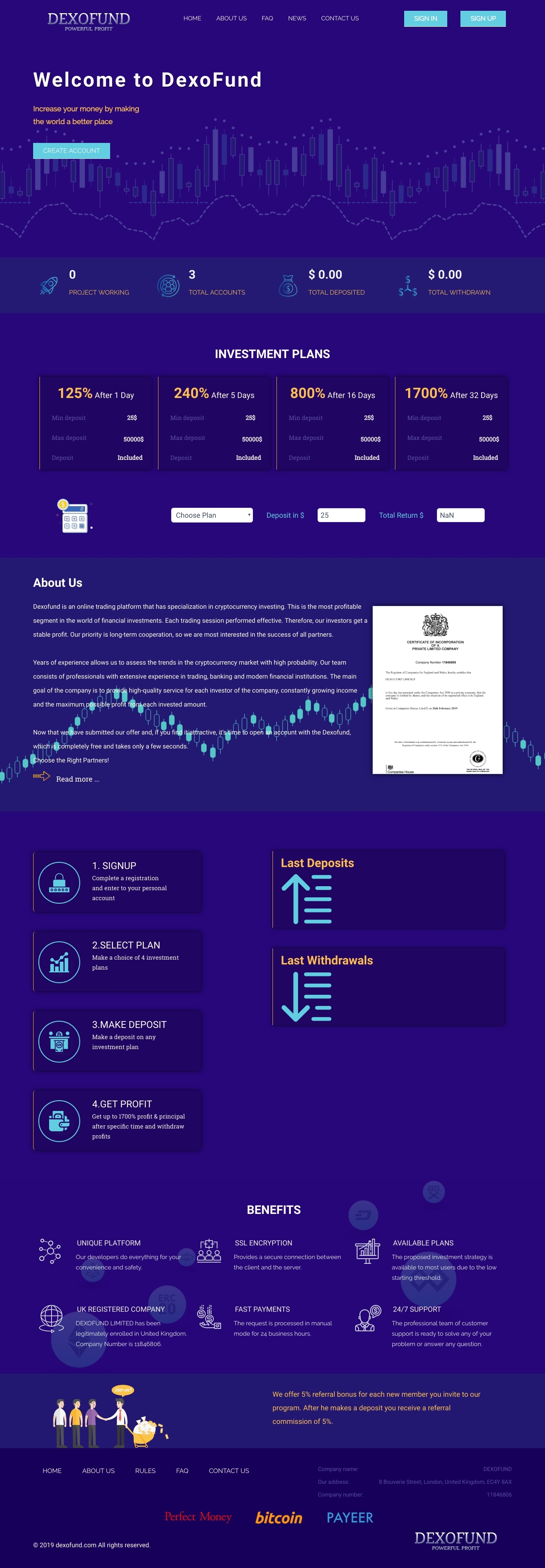 HYIP проект Dexo Fund HYIP проект Dexo Fund