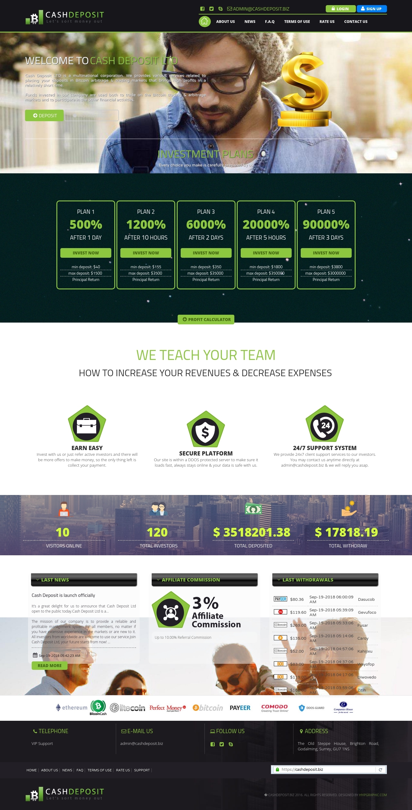 Инвестиционный проект Cashdeposit Инвестиционный проект Cashdeposit