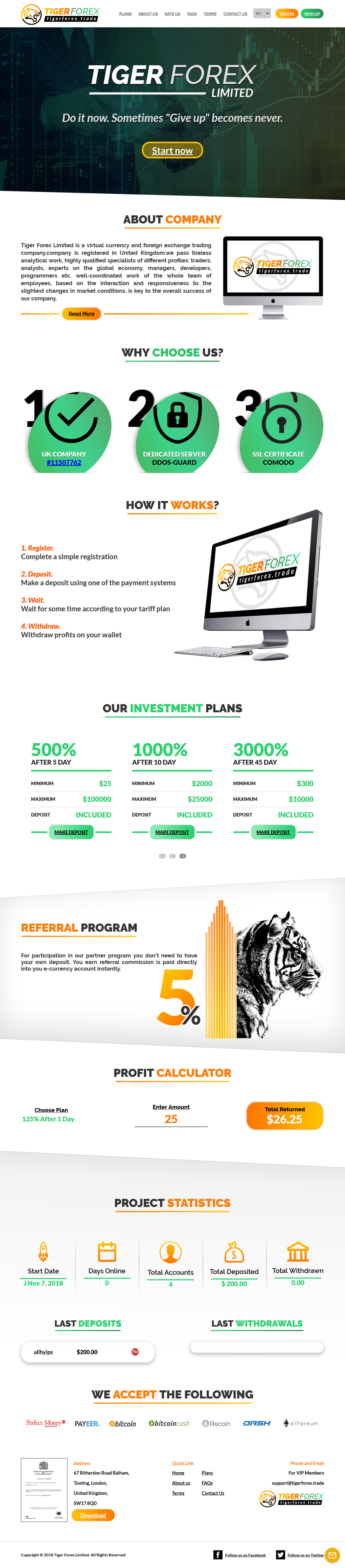 Хайп удвоитель Tiger Forex Limited Хайп удвоитель Tiger Forex Limited