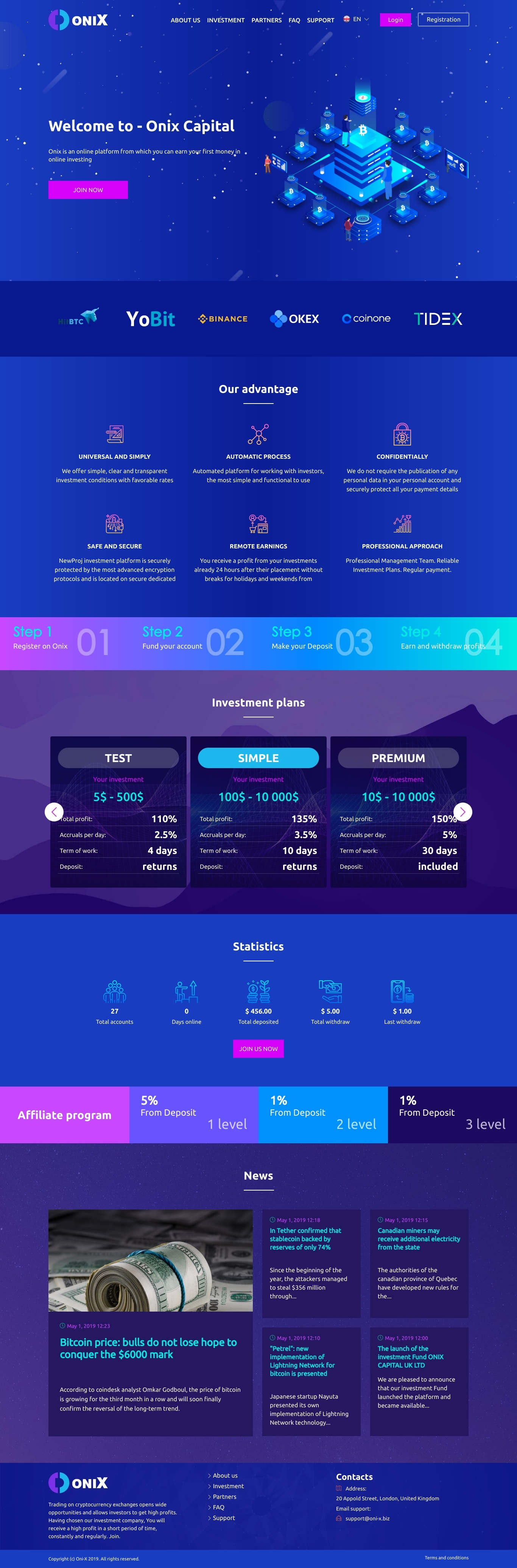 HYIP проект Oni-X