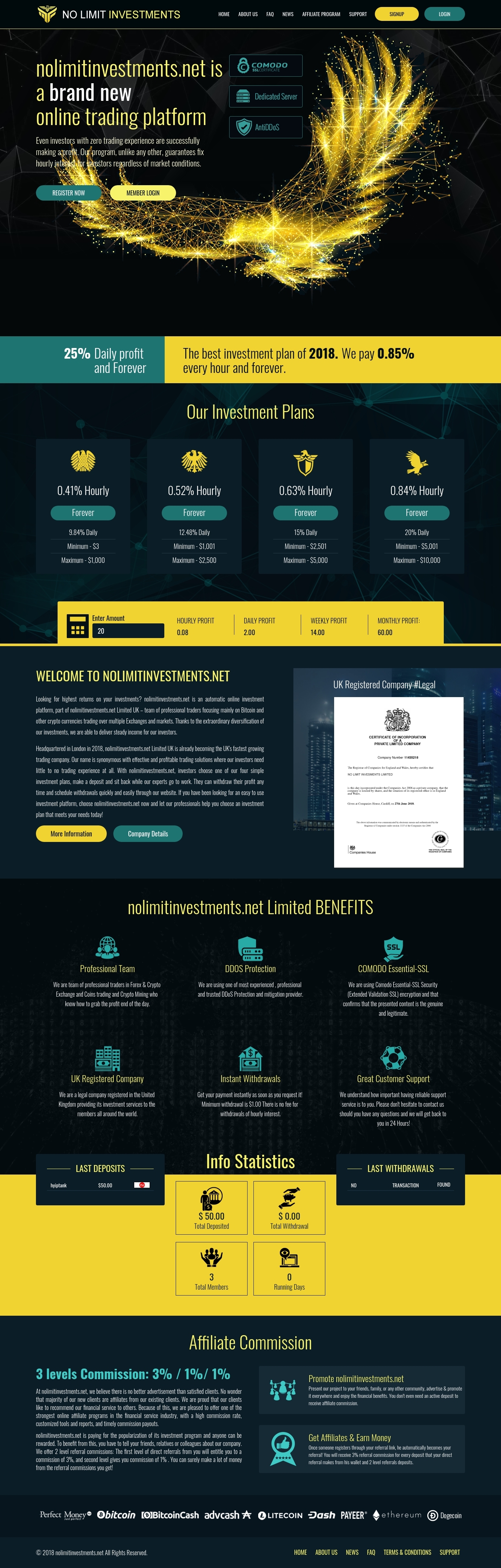 Хайп проект Nolimitinvestments Хайп проект Nolimitinvestments