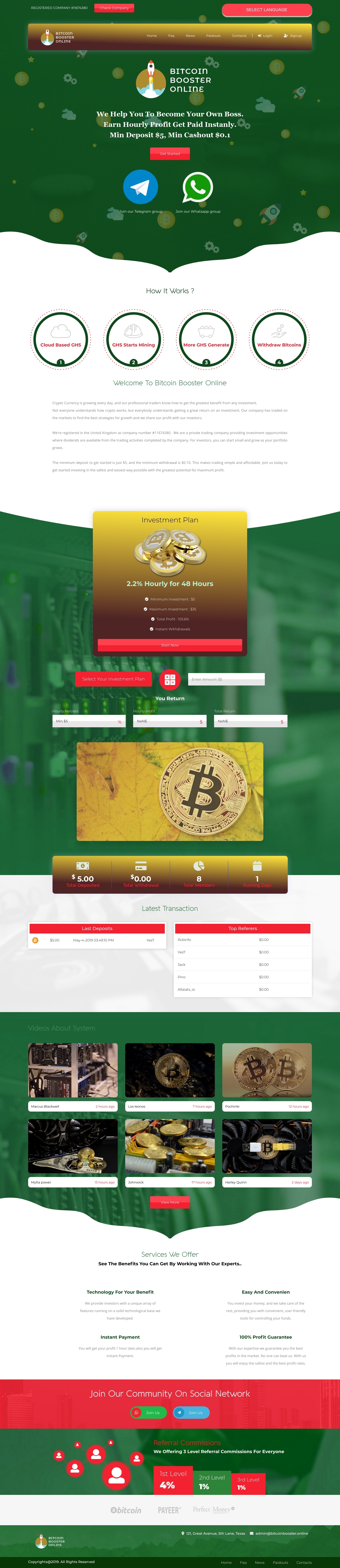Инвест проект Bitcoinbooster Инвест проект Bitcoinbooster