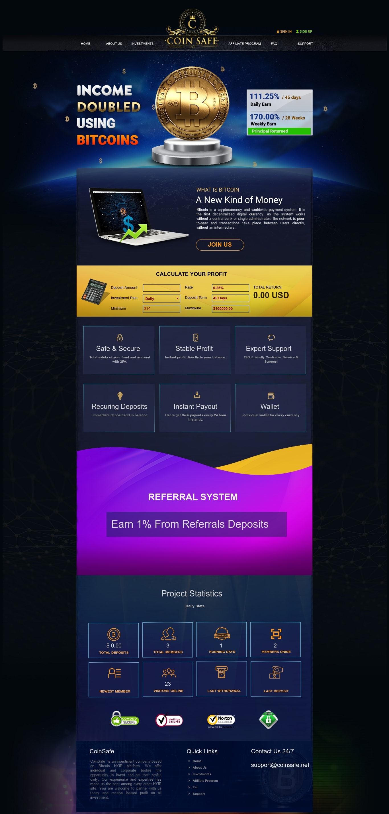Инвест проект Coinsafe Инвест проект Coinsafe