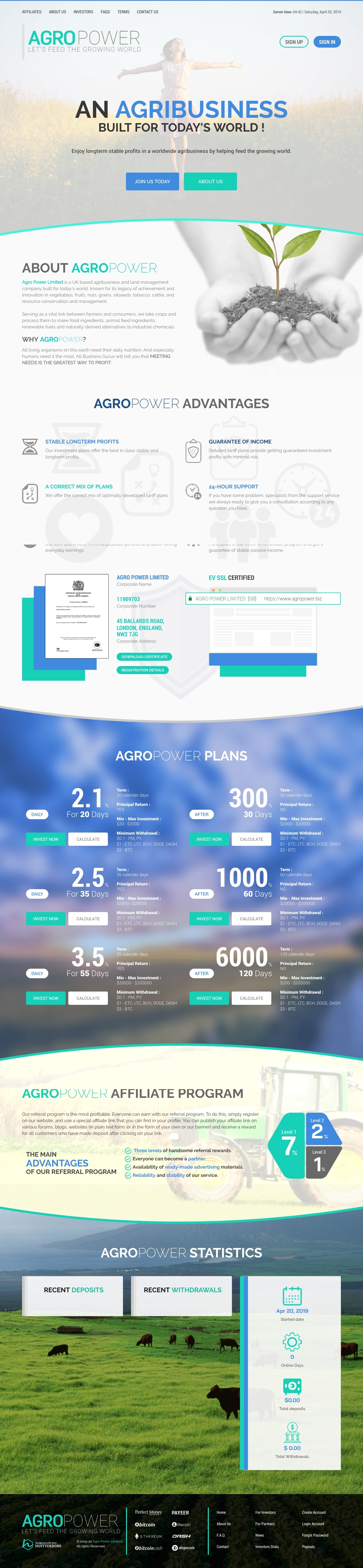 Инвестиционный хайп Agropower Инвестиционный хайп Agropower