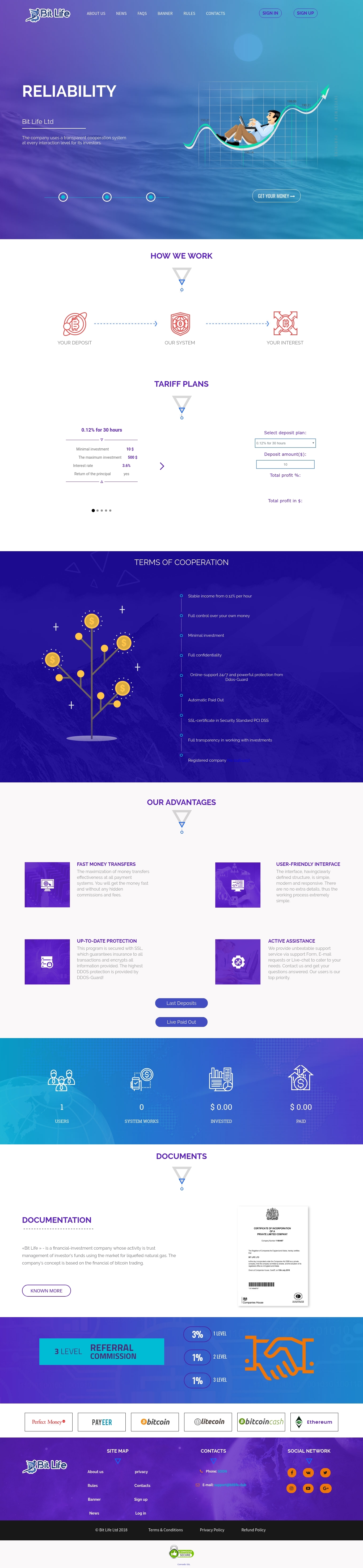 Инвестиционный проект Bit Life Ltd Инвестиционный проект Bit Life Ltd