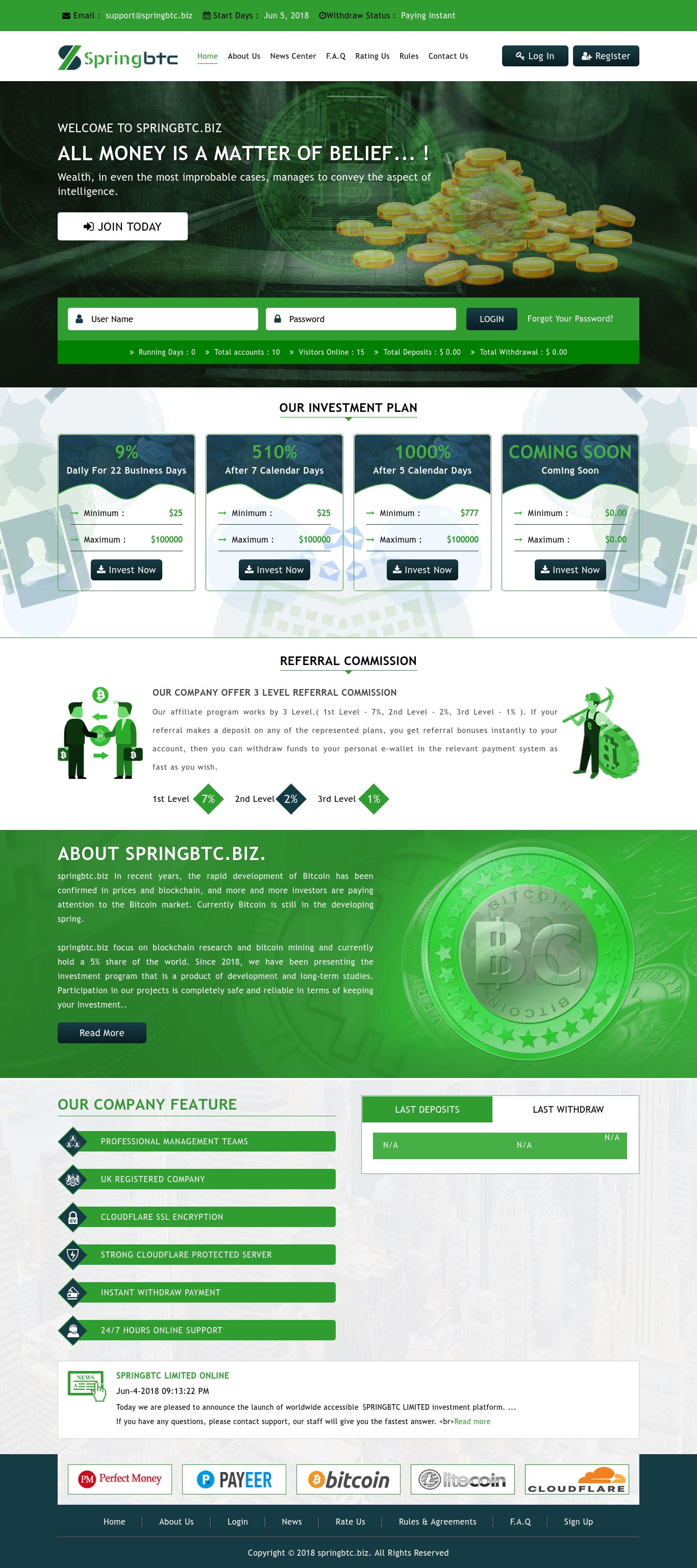 Инвестиционный проект SPRINGBTC LTD