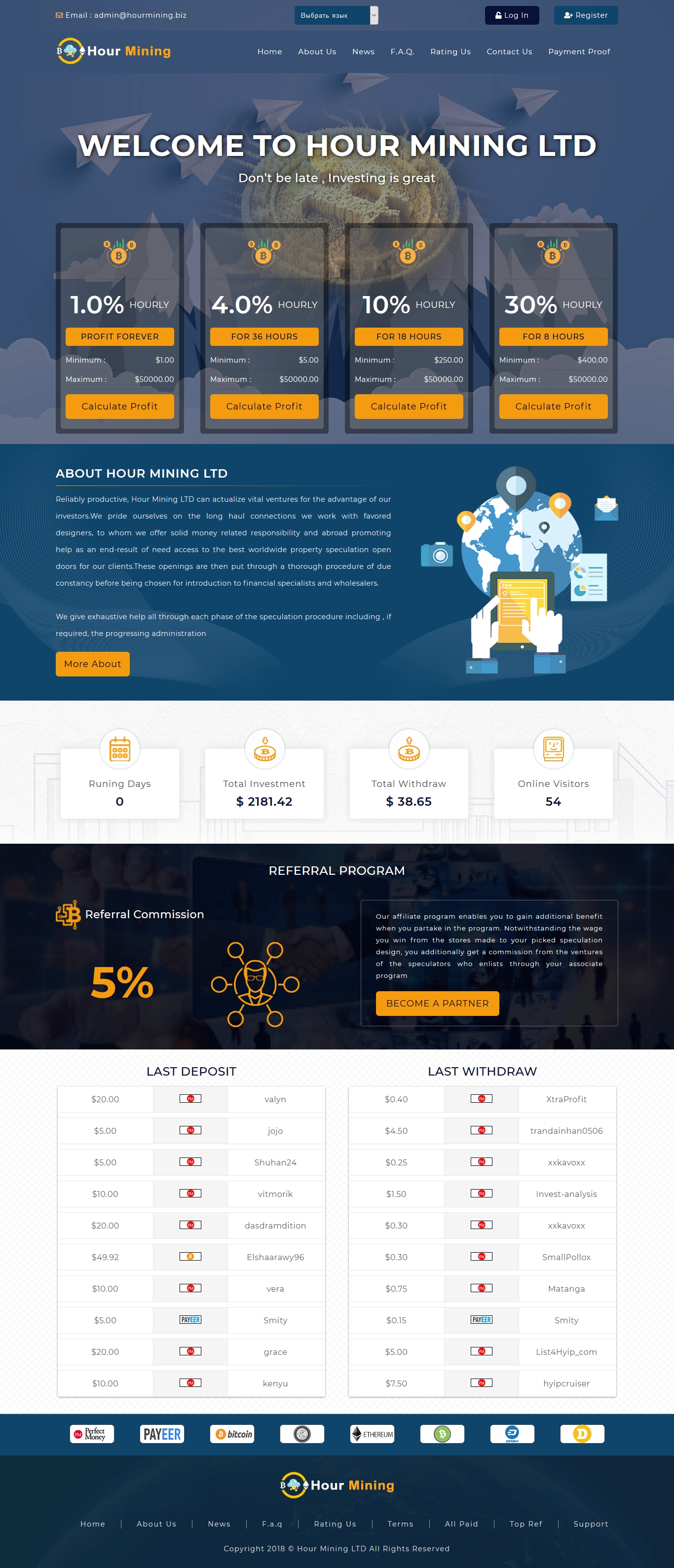 Инвестиционный хайп Hour Mining LTD Инвестиционный хайп Hour Mining LTD