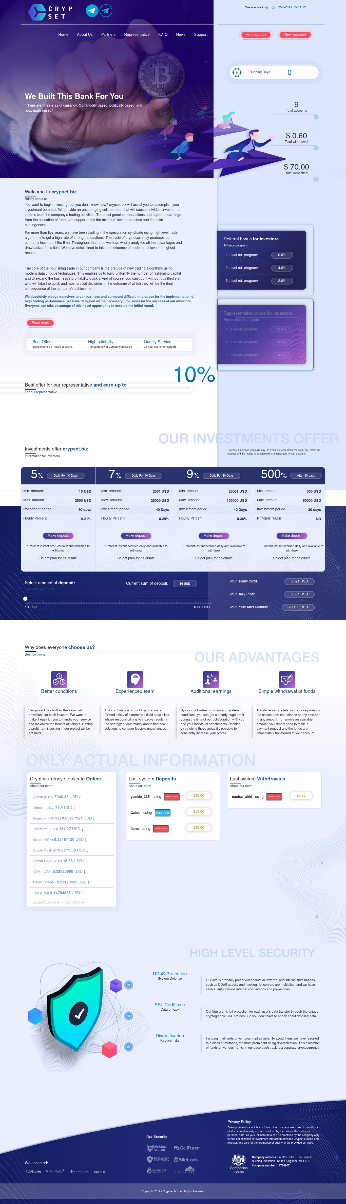 Инвест проект Crypset Инвест проект Crypset