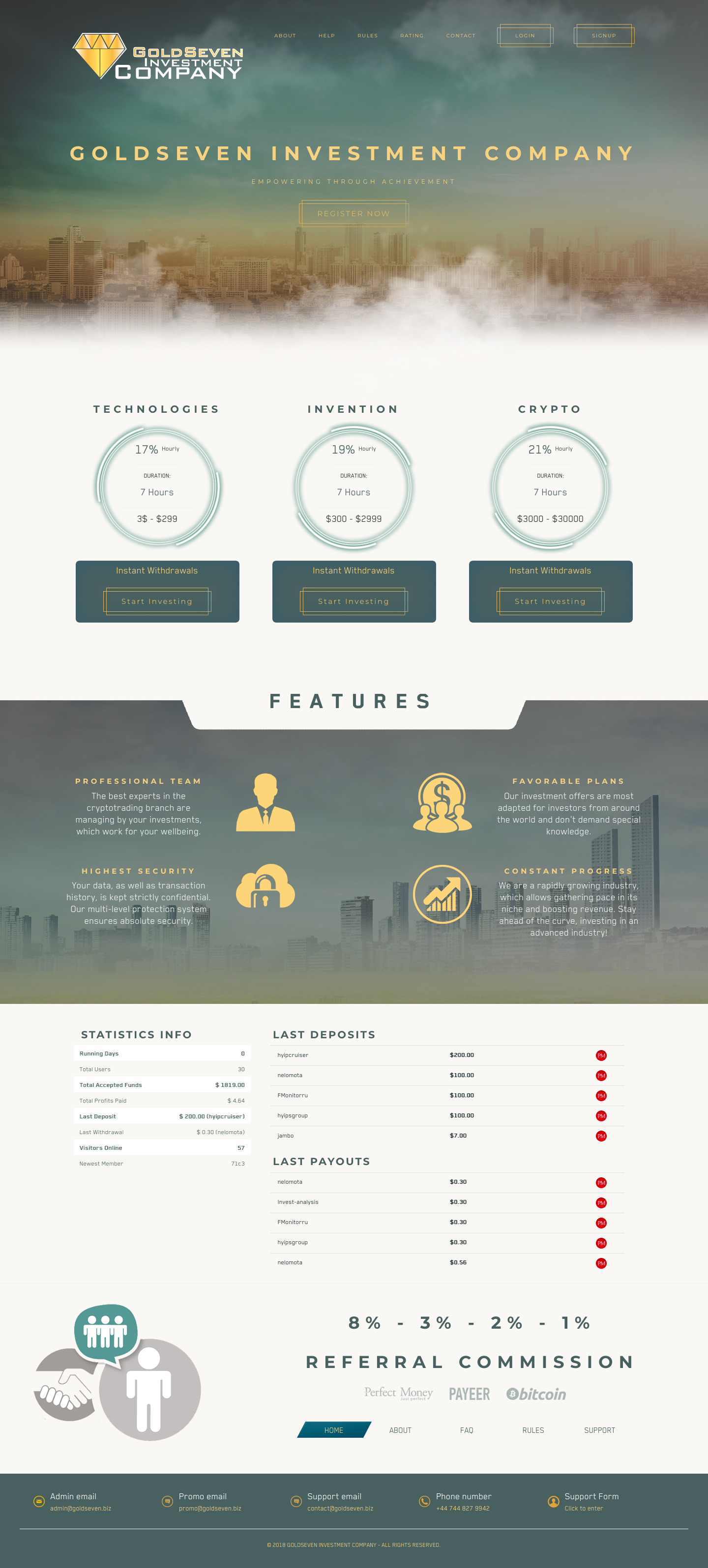 Инвестиционный проект Goldseven Инвестиционный проект Goldseven