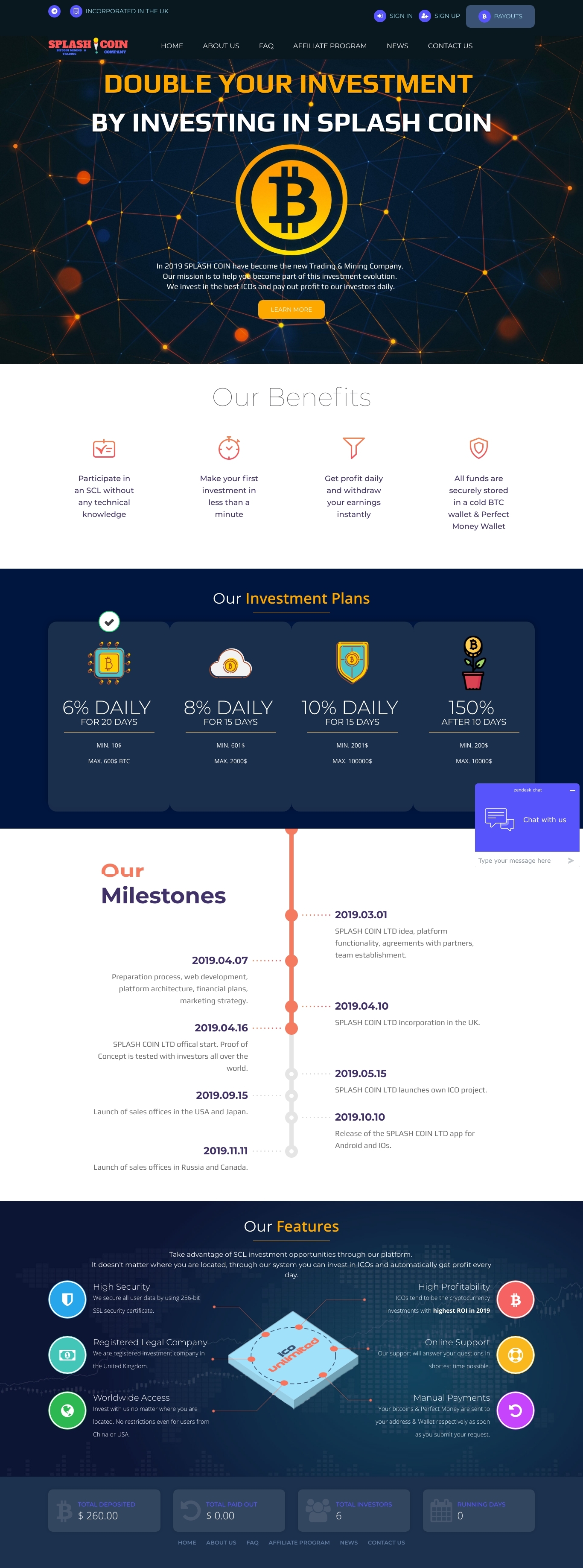 HYIP проект Splash Coin Ltd