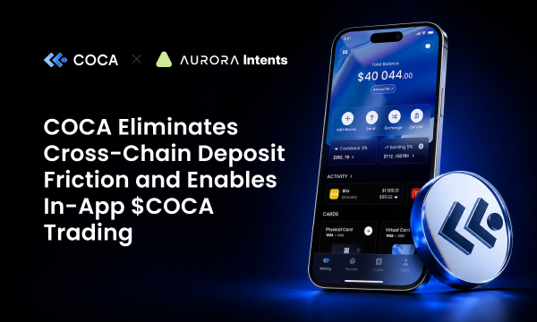 COCA добавляет кросс-чейн депозиты стейблкоинов через Aurora Intents COCA добавляет кросс-чейн депозиты стейблкоинов через Aurora Intents
