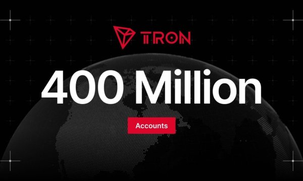 TRON Surpasses 400 Million Accounts as Total Transfer Volume Nears $30 Trillion