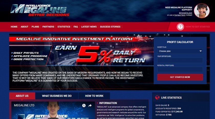 Инвестиционный проект хайп MegaLine - 50% чистой прибыли за 30 дней (Обновлено 26.06.2018) Инвестиционный проект хайп MegaLine - 50% чистой прибыли за 30 дней (Обновлено 26.06.2018)