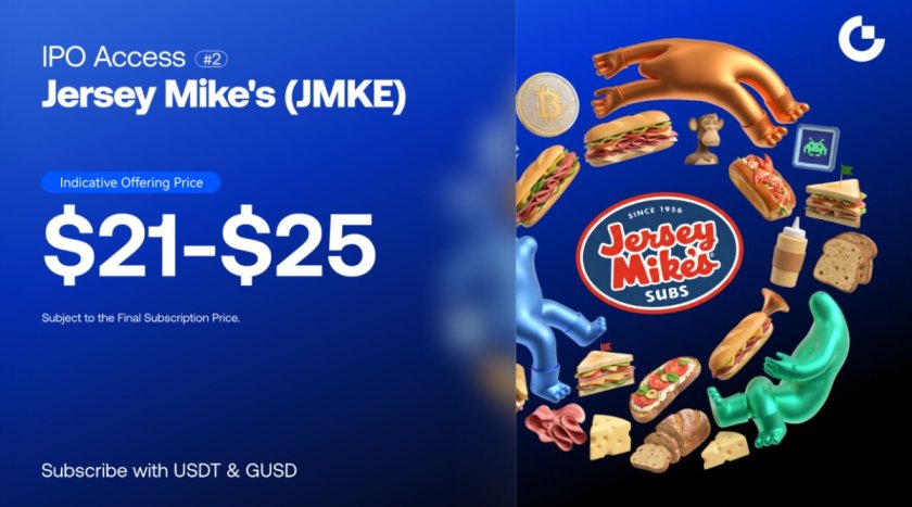 Gate IPO Access: Фаза 2 открывает индикативную подписку на акции Jersey Mike’s (JMKE) с поддержкой двух валют — USDT и GUSD Gate IPO Access: Фаза 2 открывает индикативную подписку на акции Jersey Mike’s (JMKE) с поддержкой двух валют — USDT и GUSD