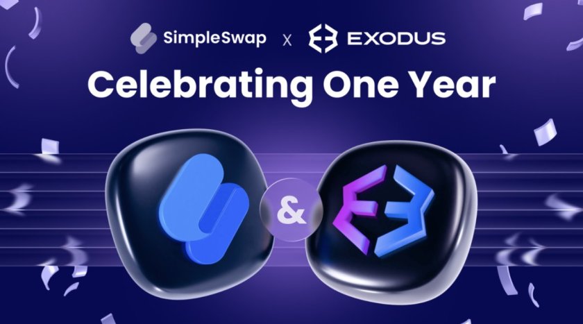 SimpleSwap отмечает год внутри кошелька Exodus и выпускает пять партнёрских обновлений без изменений интеграции SimpleSwap отмечает год внутри кошелька Exodus и выпускает пять партнёрских обновлений без изменений интеграции