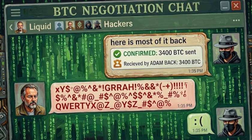 Liquid вернула 3400 BTC после переговоров в блокчейне; «белые хакеры» оставили себе 598,5 BTC